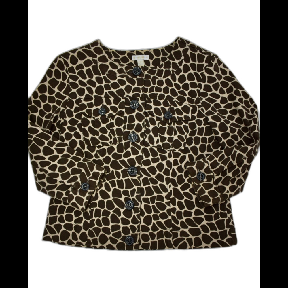 CHARTER CLUB Women’s Blazer Jacket Size S Animal Print 3/4 Sleeves Cotton Blend